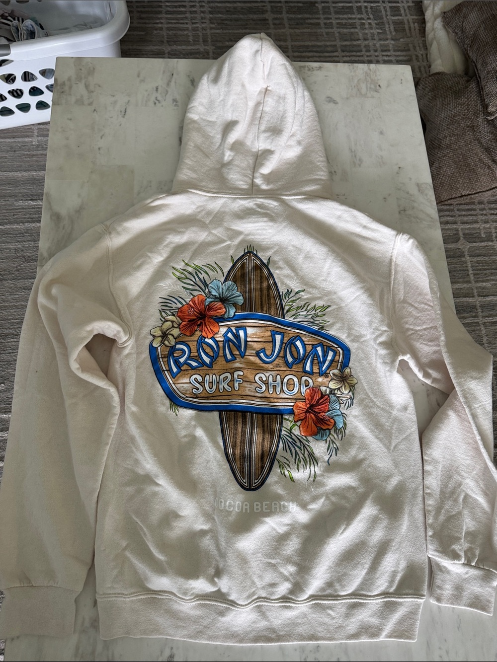 Men’s Ron Jon Surf Cream Hoodie Jacket